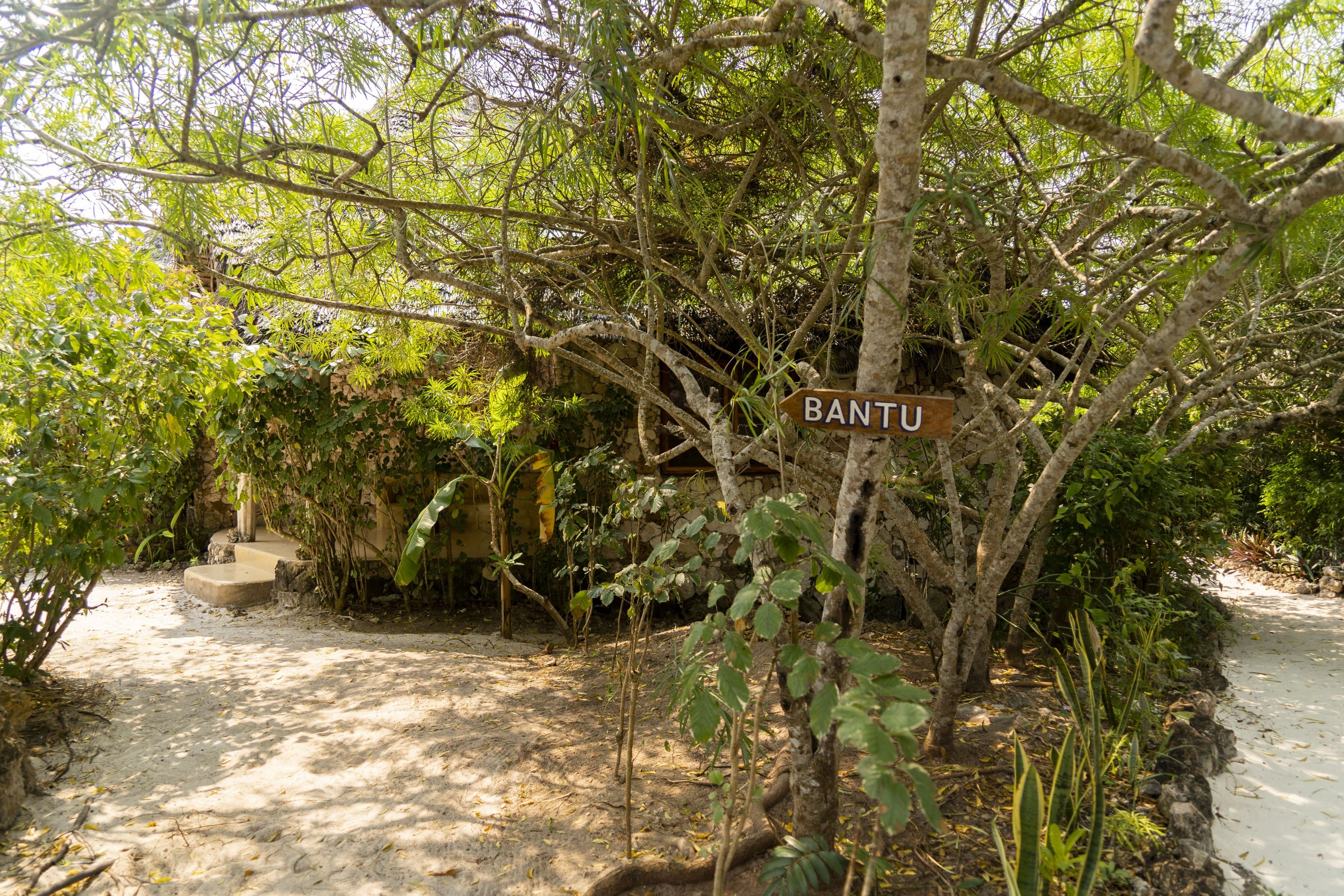 Restaurant dining area overlooking the grounds at Veridiana Hotel Zanzibar