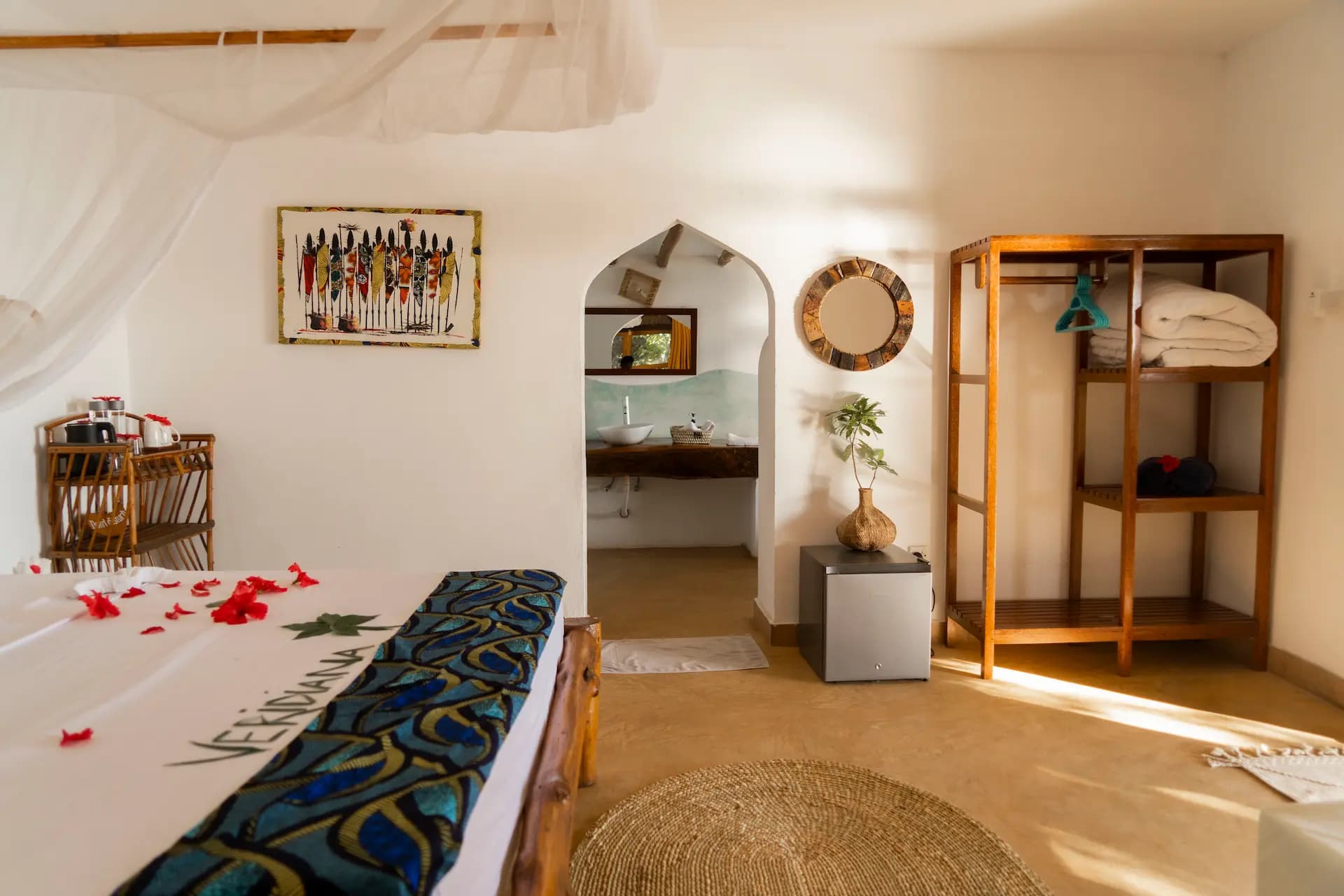 Bedroom in a Standard Ocean Front room at Veridiana Hotel